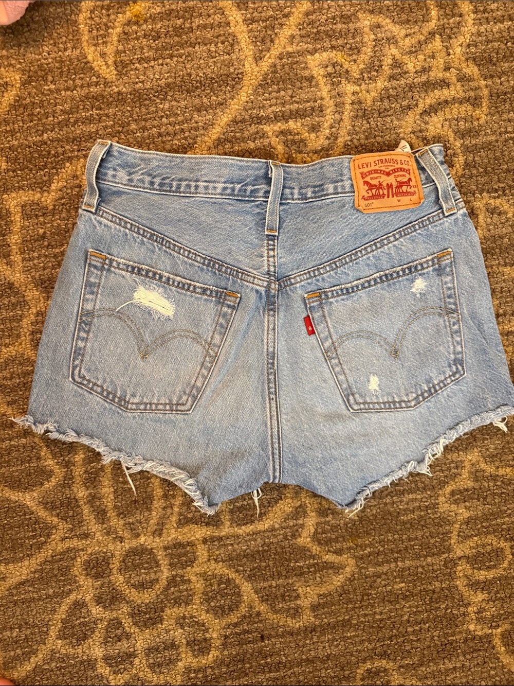 Levi's Light Blue Distressed Denim Cutoff Shorts